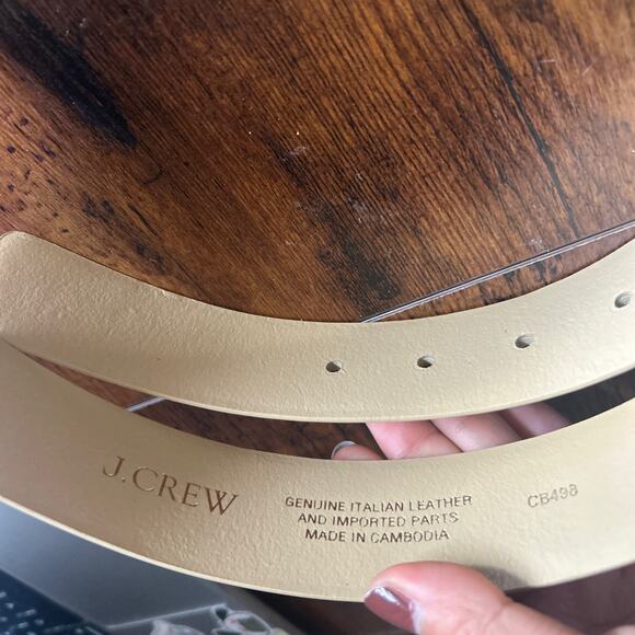 J. Crew Wide belt in spazzolato leather In Cream Size XL $89 - Picture 6 of 6
